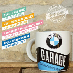 Mug BMW garage Tasse, Céramique, diamètre interne 8,5 x largeur 13 x hauteur 9 cm passe au lave vaisselle et micor-ondes