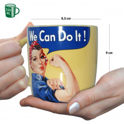 Mug WE CAN DO IT Tasse céramique, diamètre interne 8,5 x largeur 13 x hauteur 9 cm passe au lave vaisselle et microondes