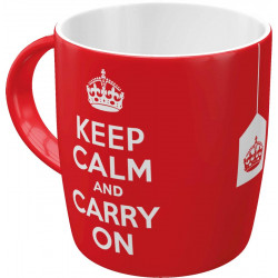 Mug KEEP CALM and CARRY ON Tasse, Céramique, diamètre intérieur 8,5 x largeur13 x hauteur 9 cm passe au lave vaisselle