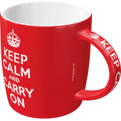 Mug KEEP CALM and CARRY ON Tasse, Céramique, diamètre intérieur 8,5 x largeur13 x hauteur 9 cm passe au lave vaisselle