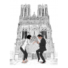 PULP FICTION Mia & Vincent Cathédrale Notre-Dame de Reims FORMAT A4 21 x 30 cm image a encadrer