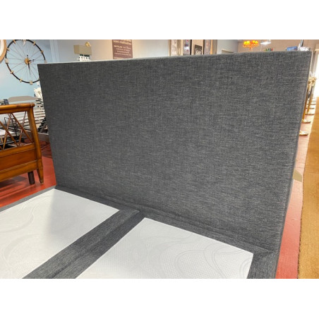 LISSE 10 cm Dosseret 140 tète de lit REVETEMENT TISSU MICROFIFRE CHINE GRIS ANTHRACITE