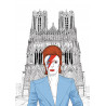 ZIGGY David Bowie Cathédrale Notre-Dame de Reims FORMAT A4 21 x 30 cm image a encadrer