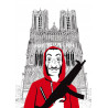 CASA de papel Cathédrale Notre-Dame de Reims FORMAT A4 21 x 30 cm image a encadrer