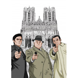 Le clan des siciliens Cathédrale Notre-Dame de Reims FORMAT A4 21 x 30 cm image a encadrer