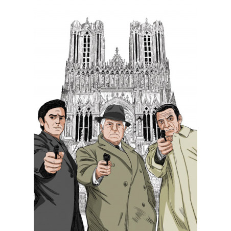 Le clan des siciliens Cathédrale Notre-Dame de Reims FORMAT A4 21 x 30 cm image a encadrer