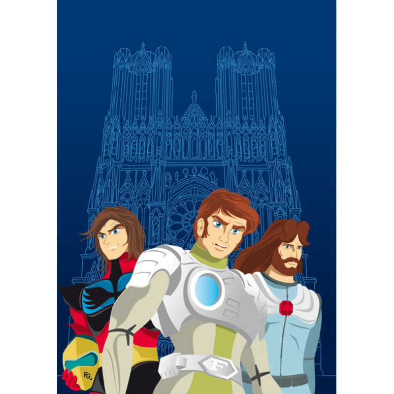Les héros des années 80 Cathédrale Notre-Dame de Reims FORMAT A4 21 x 30 cm image a encadrer