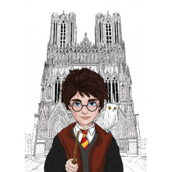 Mister POTTER Cathédrale Notre-Dame de Reims FORMAT A4 21 x 30 cm image a encadrer