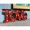 LOVE quartier rouge DÉCORATION MURALE MÉTAL largeur 46 cm LEDS ROUGE