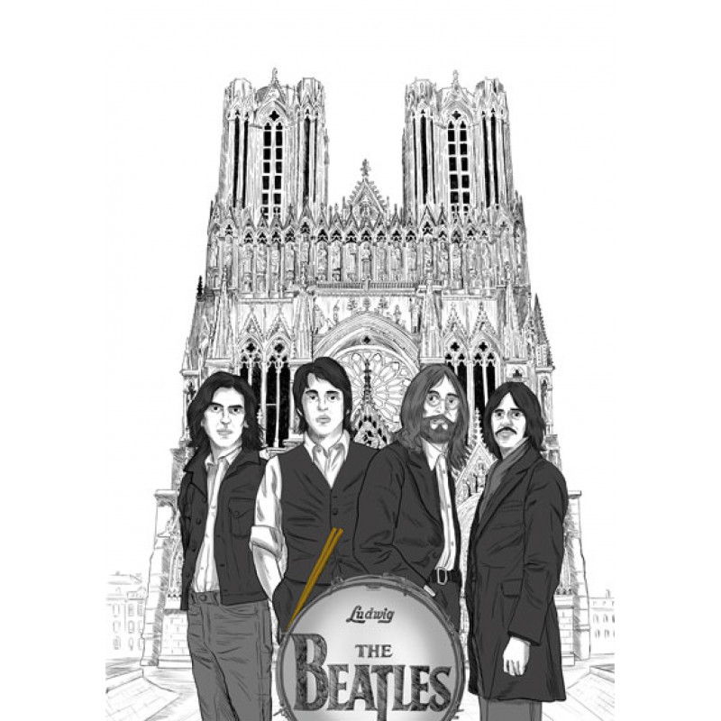 Les BEATLES en promenade Rémoise à la cathédrale notre dame de Reims