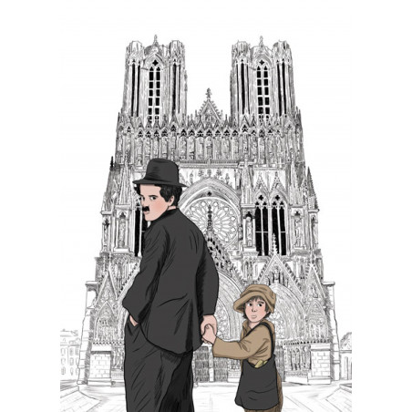 CHARLOT en promenade Rémoise à la cathédrale notre dame de Reims