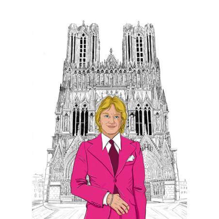 Claude FRANCOIS en promenade Rémoise à la cathédrale notre dame de Reims