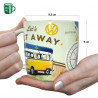 Mug WV BULLI get away Tasse céramique, intérieur 8,5 x largeur 13 x hauteur 9 cm passe au lave vaisselle et au micro-onde