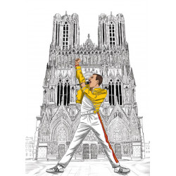 Freddy MERCURY Queen CONCERT devant la cathédrale notre dame de Reims