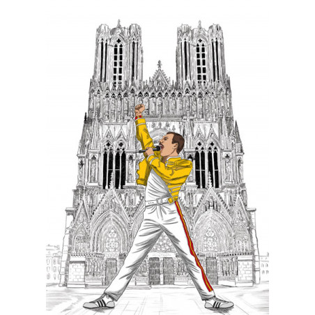 Freddy MERCURY Queen CONCERT devant la cathédrale notre dame de Reims