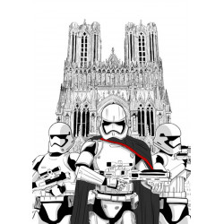 Stormtrooper devant la cathédrale notre dame de Reims
