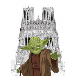 YODA devant la cathédrale notre dame de Reims