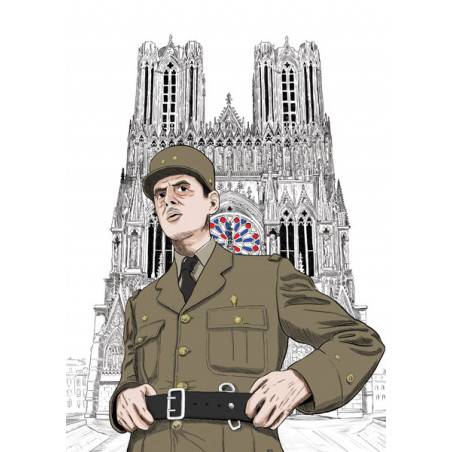 Visite rémoise du Général De GAULLE à la cathédrale notre dame