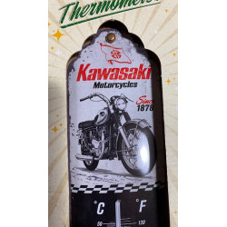 Thermomètre Kawasaki sur tôle, Métal, Garage, 28 x 6.5 x 2 cm Nostalgic-Art 80140 intérieur extérieur protégé