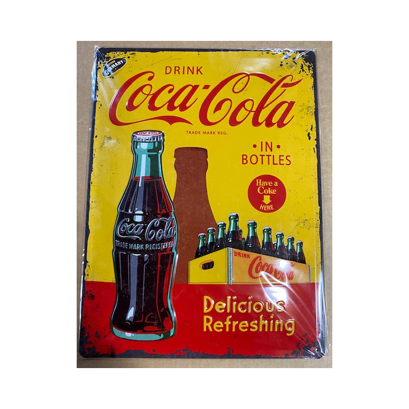 30 x 40 cm Coca cola BOUTEILLE VERRE individuelle Idée Cadeau Métal Design Retro Décoration