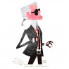 Caricature illustration "Karl Lagerfeld" de Mikel Casal encadrée avec passe-partout