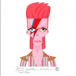 Caricature illustration "David Bowie" de Mikel Casal