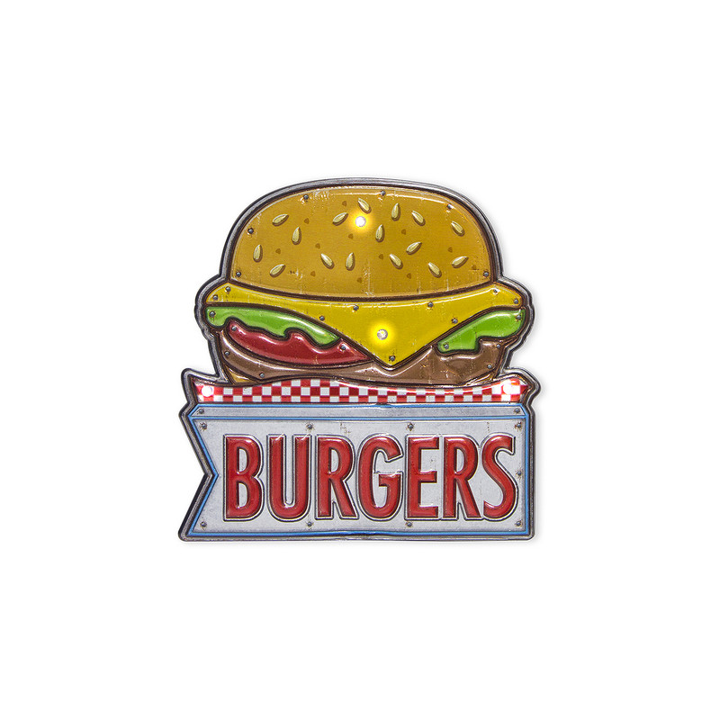 Plaque en relief décoration murale Burger 17 x 17 x 0,8 cm