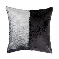 Coussin paillette Magic noir / argenté pour une décoration soignée