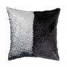 Coussin paillette Magic noir / argenté pour une décoration soignée