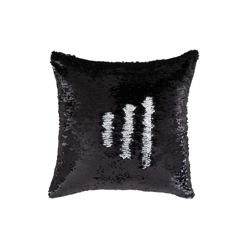 Coussin paillette Magic noir / argenté pour une décoration soignée