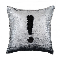 Coussin paillette Magic noir / argenté pour une décoration soignée