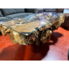 TECK 120 x 60 x 45 cm Table basse racine teck style bois flotté tronc