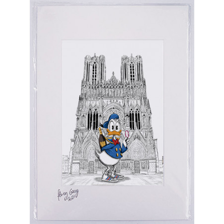 Donald en promenade cathédrale notre dame de Reims