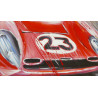 FERRARI Le Mans la belle voiture rouge évocation P34 TABLEAU toile sur CADRE