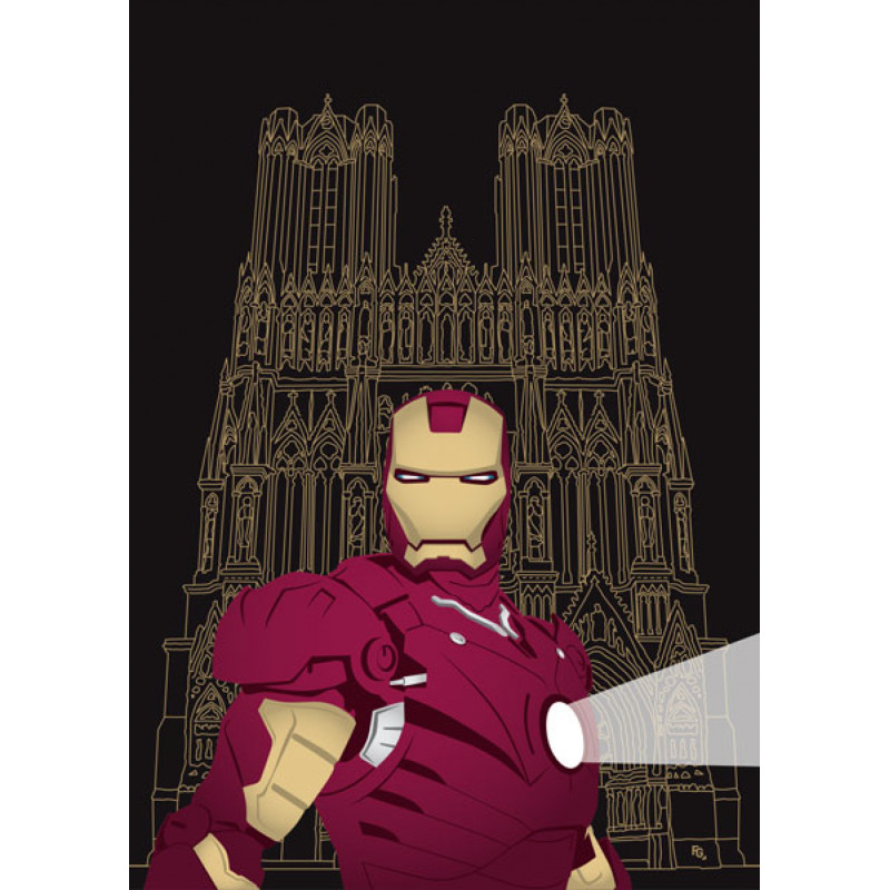 IRON MAN devant la cathédrale notre dame de Reims