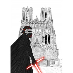 Kylo Ren devant la cathédrale notre dame de Reims