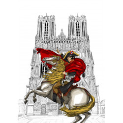 Napoléon BONAPARTE devant la cathédrale notre dame de Reims