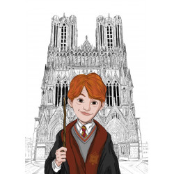 RON l'ami de Harry devant la cathédrale notre dame de Reims.