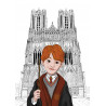 RON l'ami de Harry devant la cathédrale notre dame de Reims.