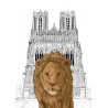 Le ROI lion devant la cathédrale notre dame de Reims.