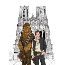 HAN SOLO avec CHEWIE devant...