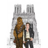 HAN SOLO avec CHEWIE devant la cathédrale notre dame de Reims