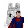 SUPERMAN devant la cathédrale notre dame de Reims