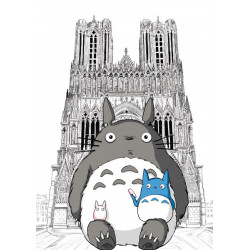 TOTORO devant la cathédrale notre dame de Reims