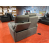 2 places 4 relax ELECTRIQUES, jambes, DOS, têtières télescopiques canapé ROSES gris foncé